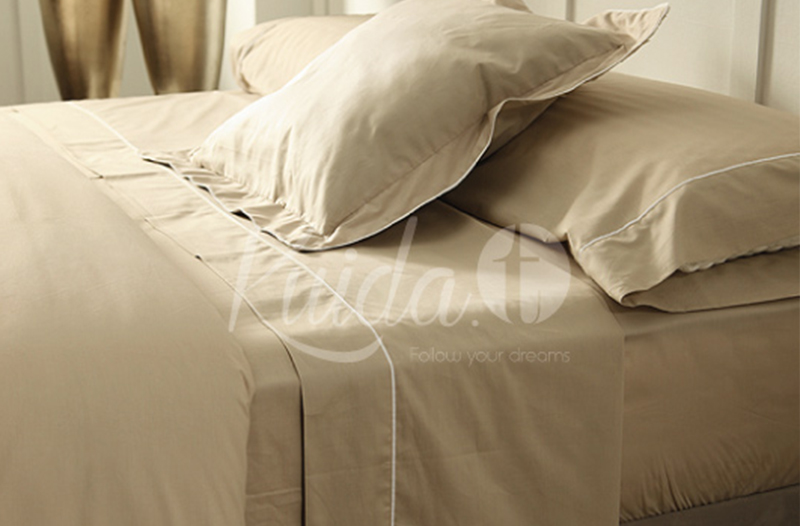 Ropa de cama contraste color beig piedra